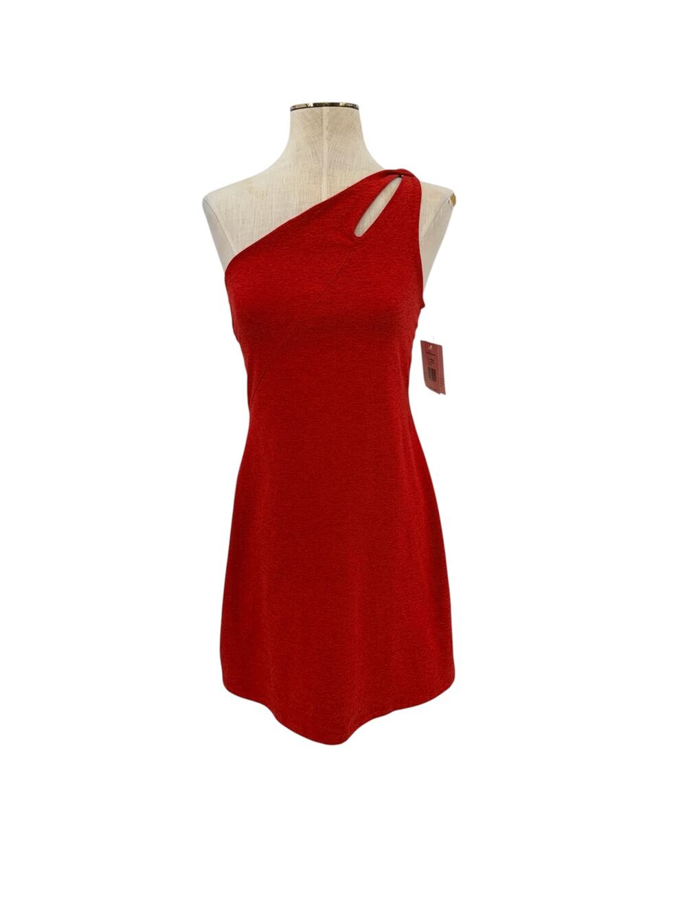 Beyond Yoga Spacedye Lost Your Mind One Shoulder Tennis Dress Red NWT Small